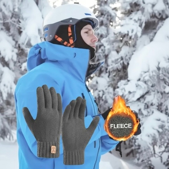 Unisex Alpaca Velvet Blend Winter Thermal Driving Gloves Gray OS Touchscreen NEW - Picture 6 of 7